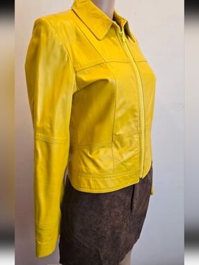 Vintage Yellow Botique Of Leathers Jacket - 34